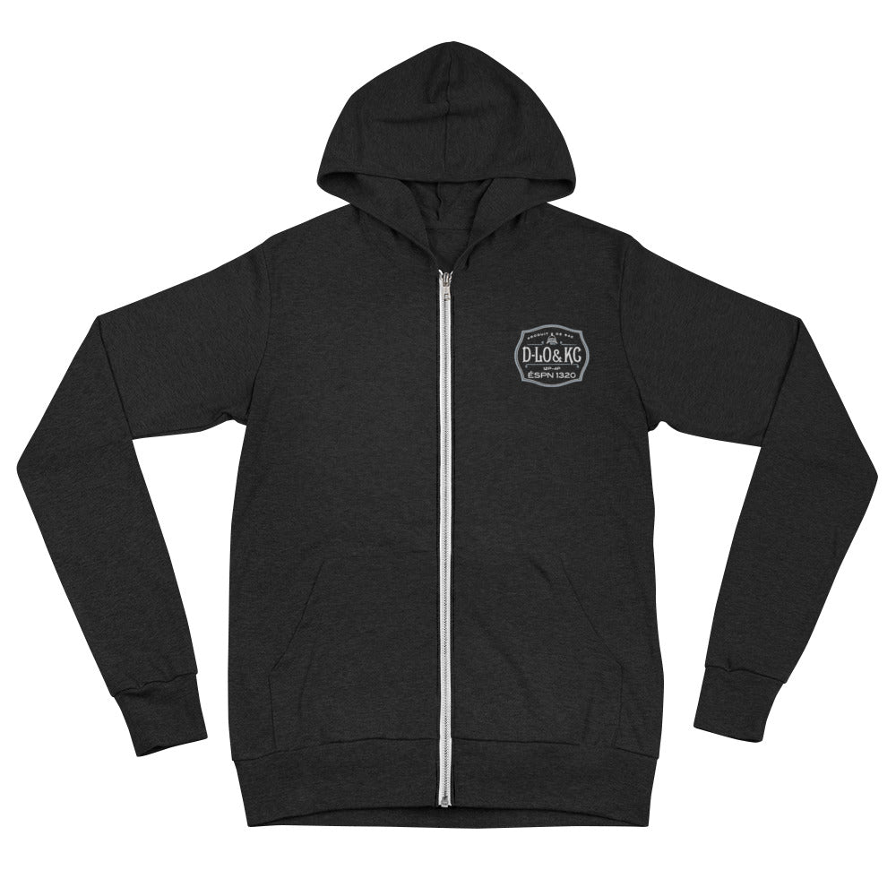 Las Vegas Embroidery: Black Bottle Tri Blend Zip Hoodie