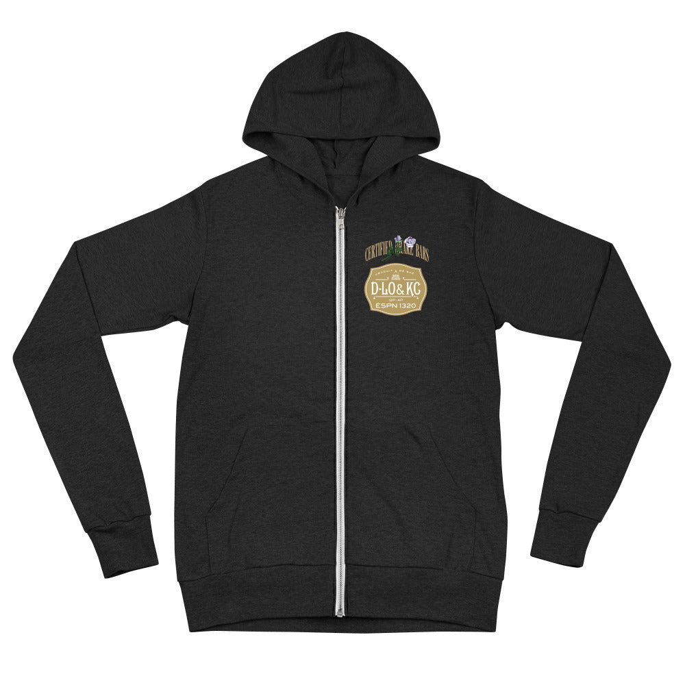Gold Luxe Certified Drake Bars: Zip Up Tri-Blend Hoodie