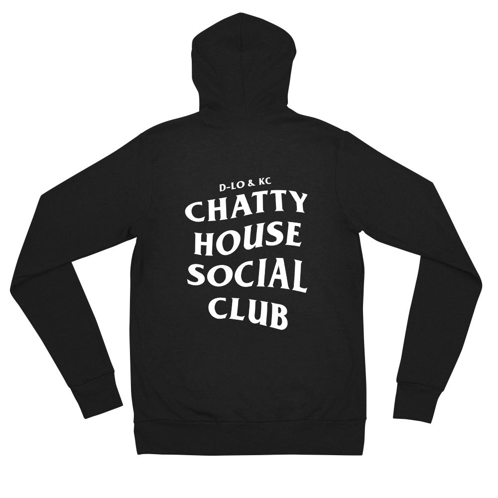 Chatty House Social Club Zip Up Tri-Blend Hoodie