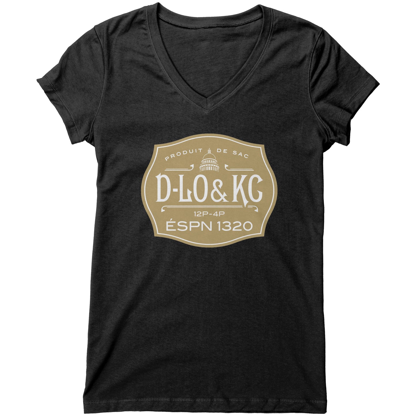 Gold Luxe: Black Bottle Girls V-Neck