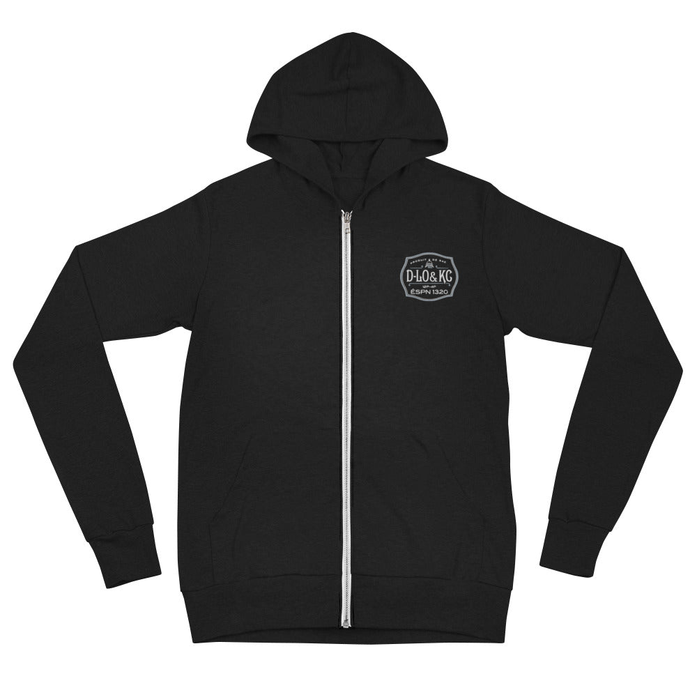 Las Vegas Embroidery: Black Bottle Tri Blend Zip Hoodie